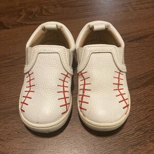 Monkey Feet Baby Toddler Baseball Theme Shoes Size 18-24 Months.